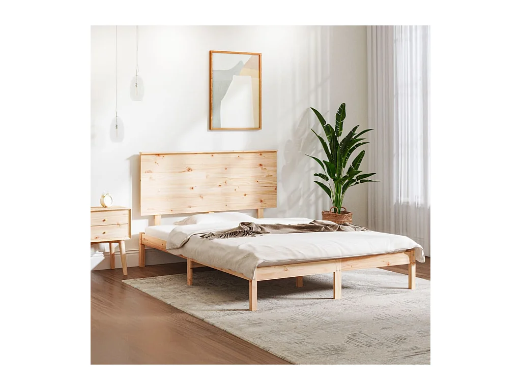 Lit-140x190 cm Bois de pin massif HOQW31166
