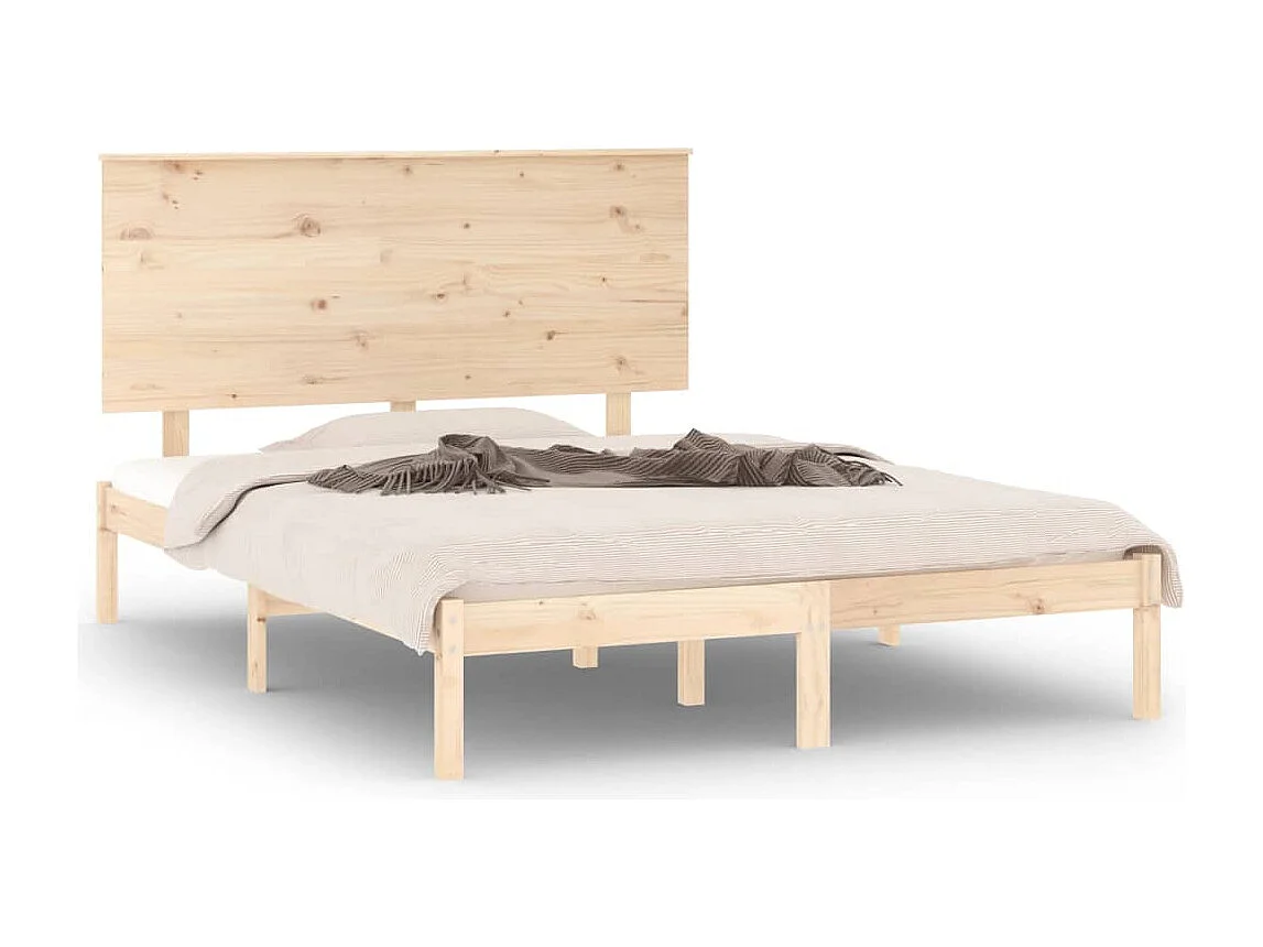 Cama -140x190 cm doble madera maciza de pino YOE18563