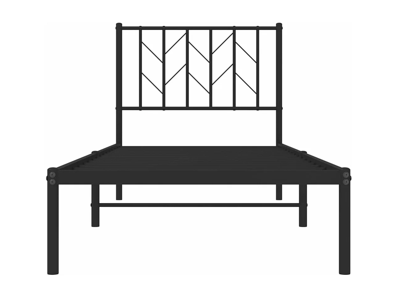 Lit-80x200 cm métal + tête de lit noir HOQW64894