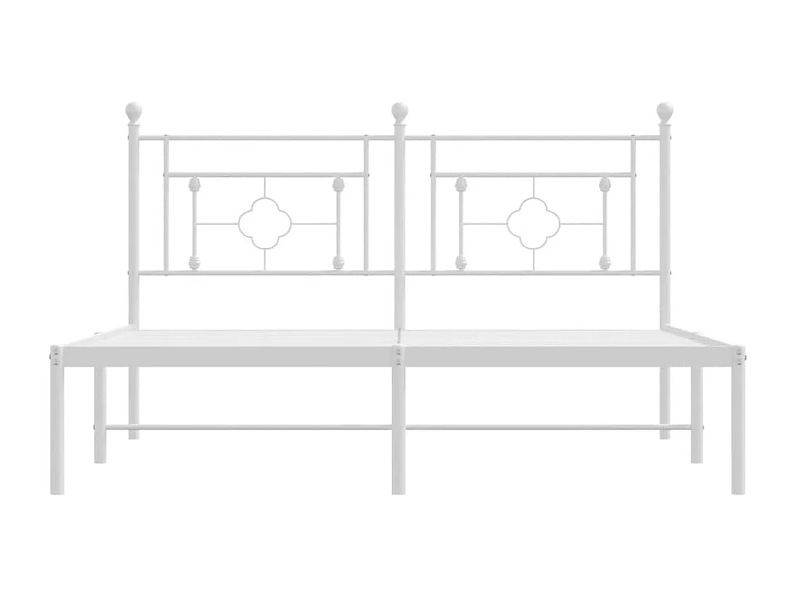 Bedframe met hoofdbord metaal wit 150x200 cm NL89792