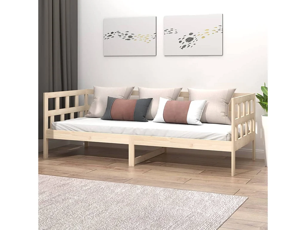 Lit-90x200 cm de jour Bois massif de pin HOQW42440