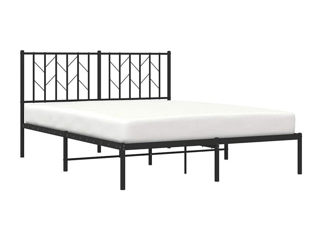 Cama com cabeceira 140x190 cm metal preto PT686694
