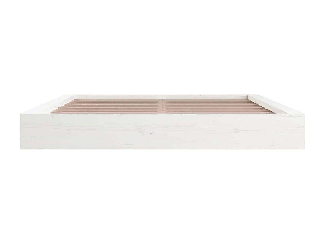 Cama - 200x200 cm pinho maciço branco PT472707