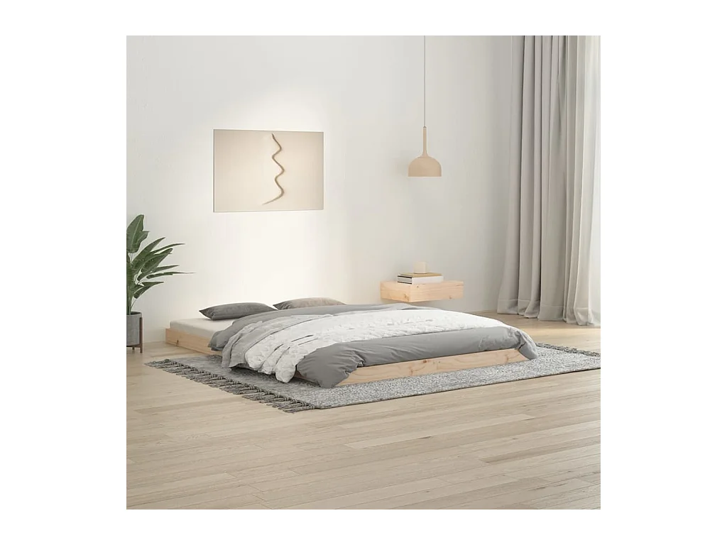 Lit-135x190 cm double bois massif de pin HOQW24134