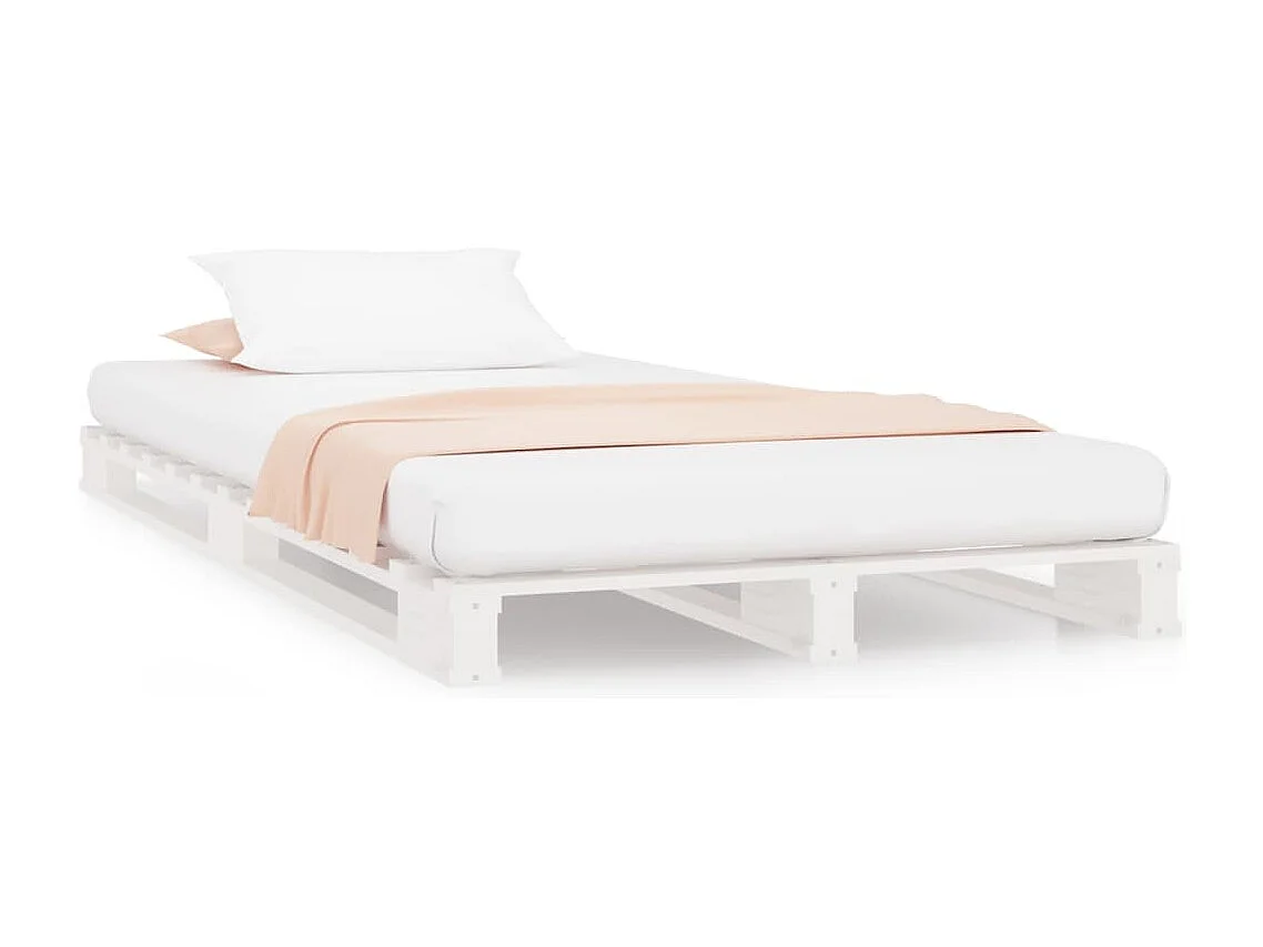Palletbed massief grenenhout wit 90x190 cm NL39515