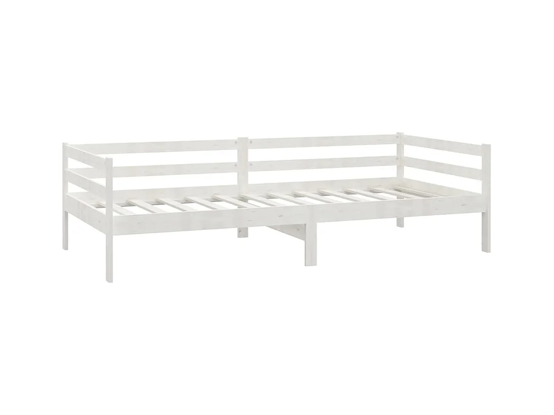 Lit-90x200 cm de repos + matelas Blanc Bois de pin massif HOQW77794