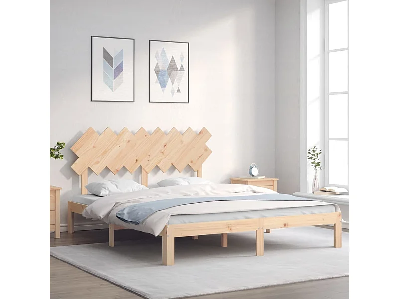 Lit-160x200 cm + tête de lit bois massif HOQW30246