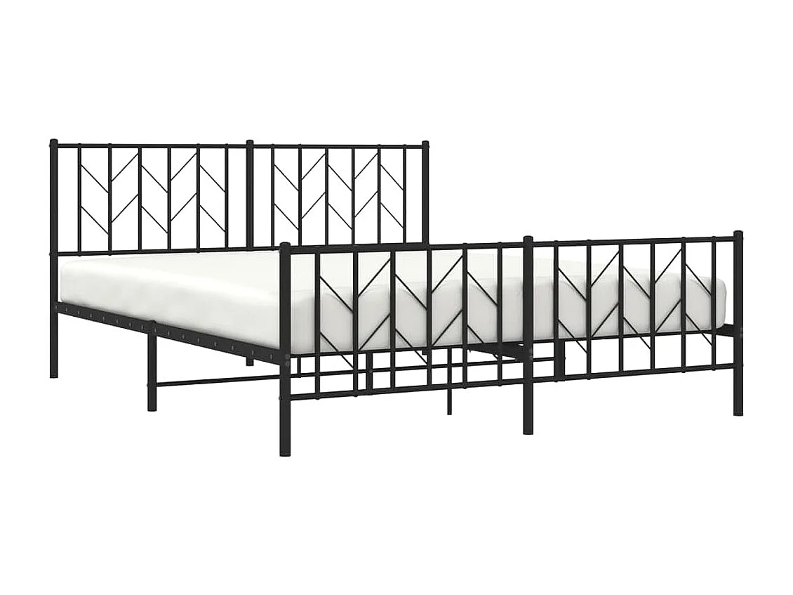 Cama - 160x200 cm cabecero y pie de cama metal negro YOE37500