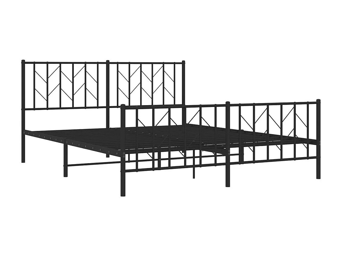Bedframe met hoofd- en voeteneinde metaal zwart 160x200 cm NL55942