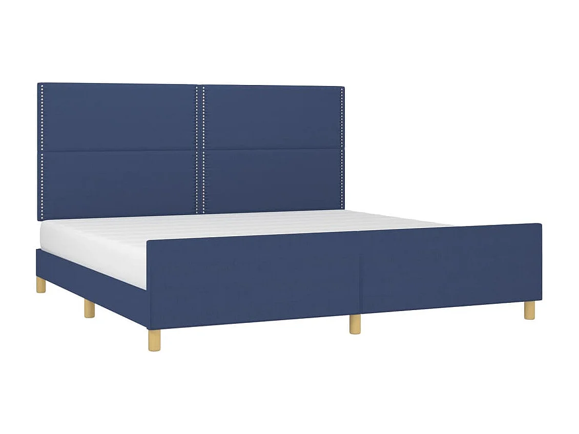 Bedframe met hoofdeinde stof blauw 200x200 cm NL72078
