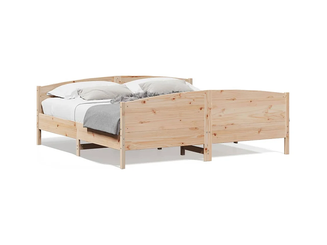 Lit-180x200 cm + tête de lit bois de pin massif HOQW50370