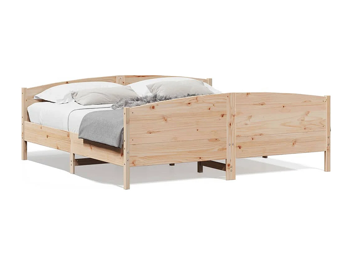 Lit-180x200 cm + tête de lit bois de pin massif HOQW50370