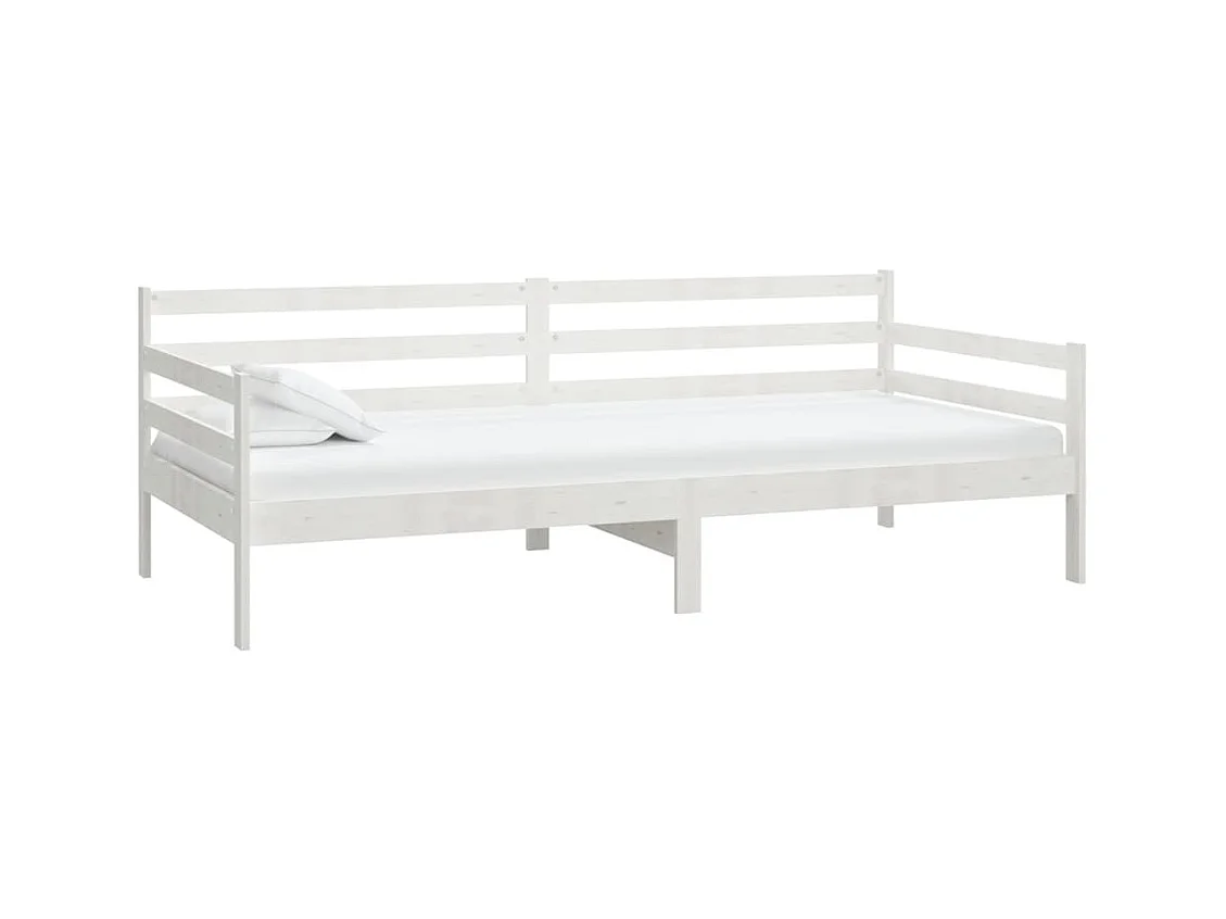 Slaapbank met matras massief grenenhout wit 90x200 cm NL57758