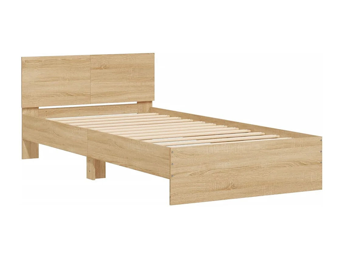 Lit-100x200 cm + tête de lit chêne sonoma HOQW49001