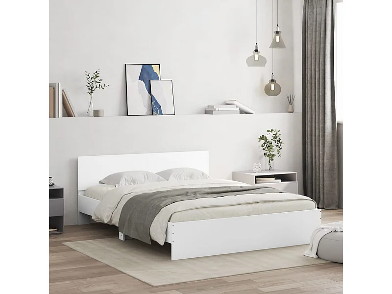 Cama com cabeceira 150x200 cm branco PT619002
