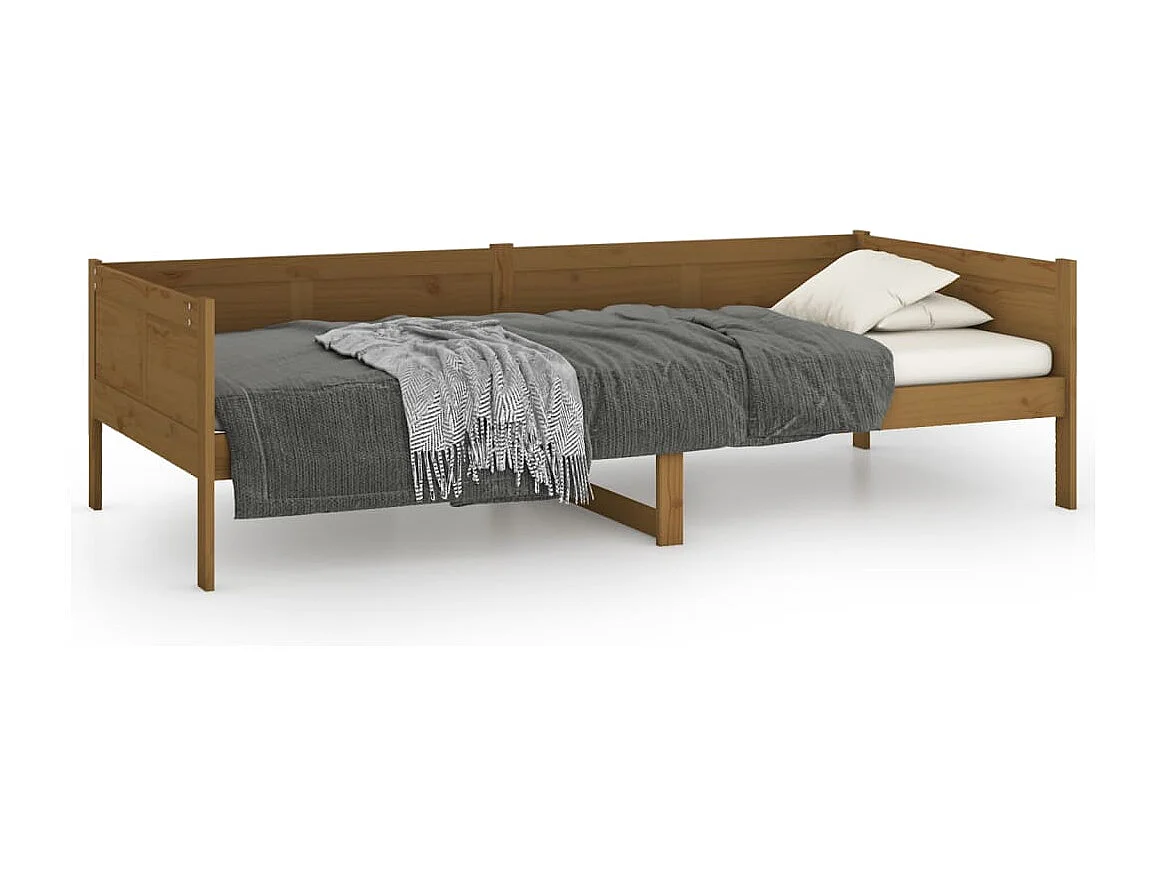 Tagesbett,Sofabett Honigbraun Massivholz Kiefer 90x190 cm -gkd34653
