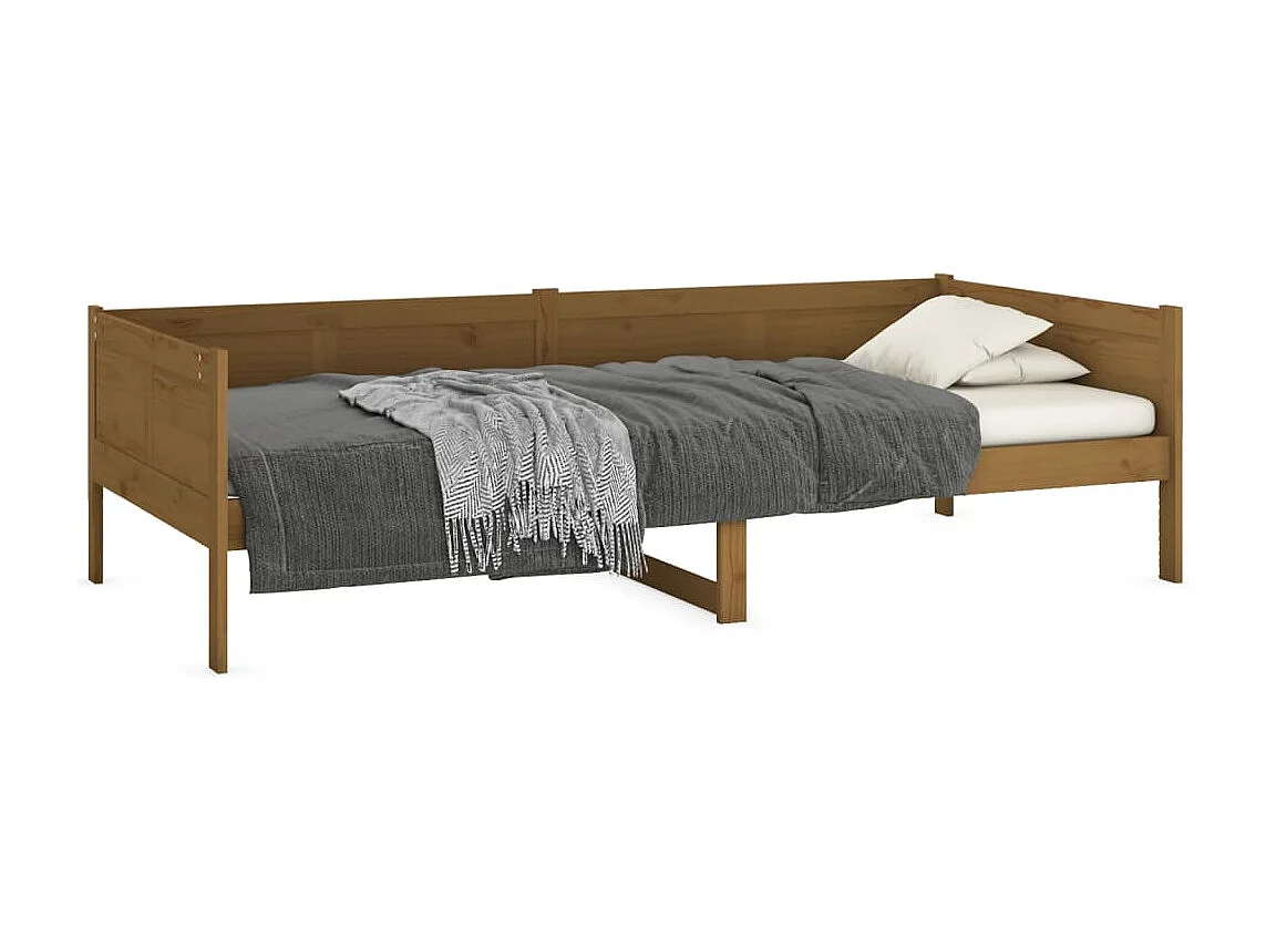 Tagesbett,Sofabett Honigbraun Massivholz Kiefer 90x190 cm -gkd34653