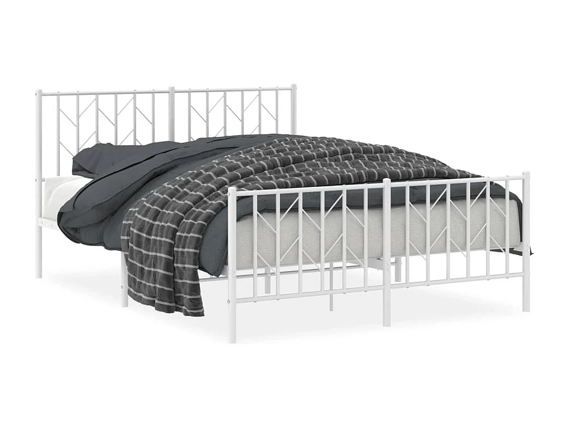 Bedframe met hoofd- en voeteneinde metaal wit 140x200 cm NL86327