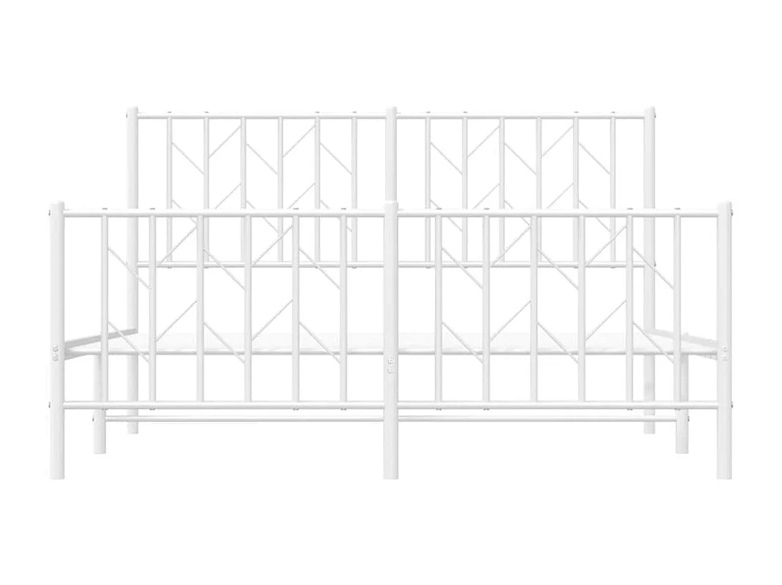 Bedframe met hoofd- en voeteneinde metaal wit 140x200 cm NL86327