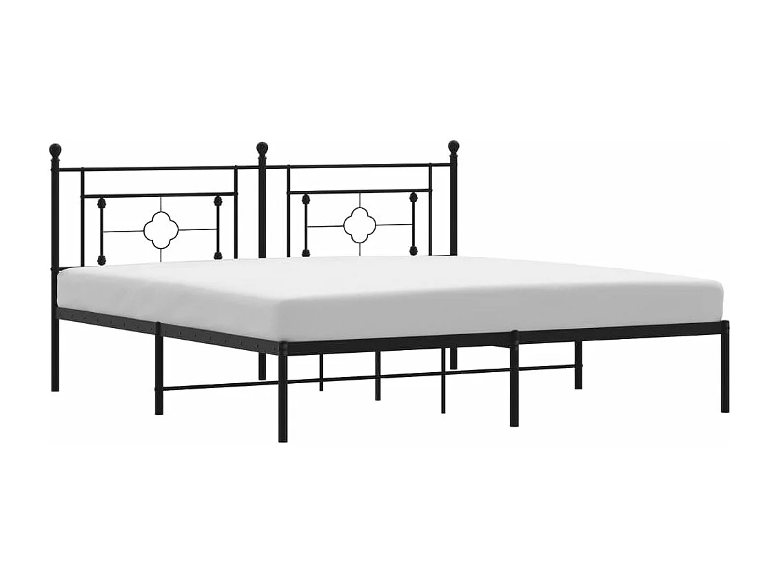 Bedframe met hoofdbord metaal zwart 183x213 cm NL41461