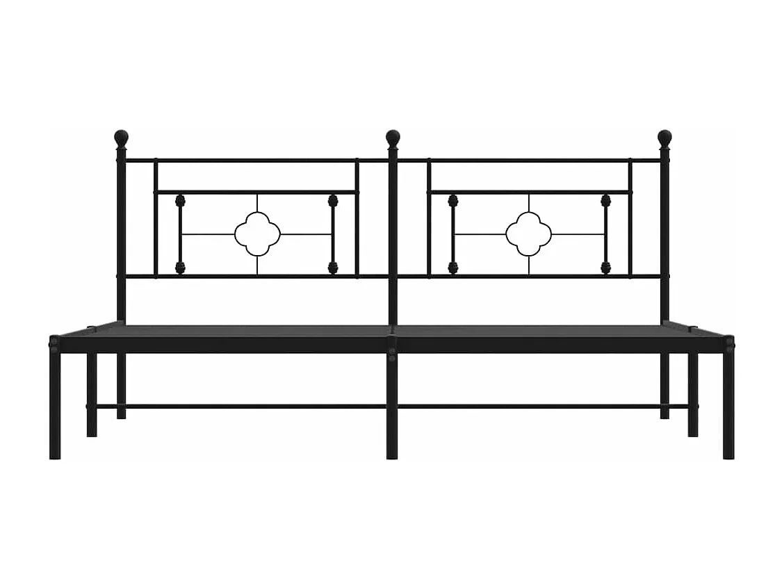 Bedframe met hoofdbord metaal zwart 183x213 cm NL41461