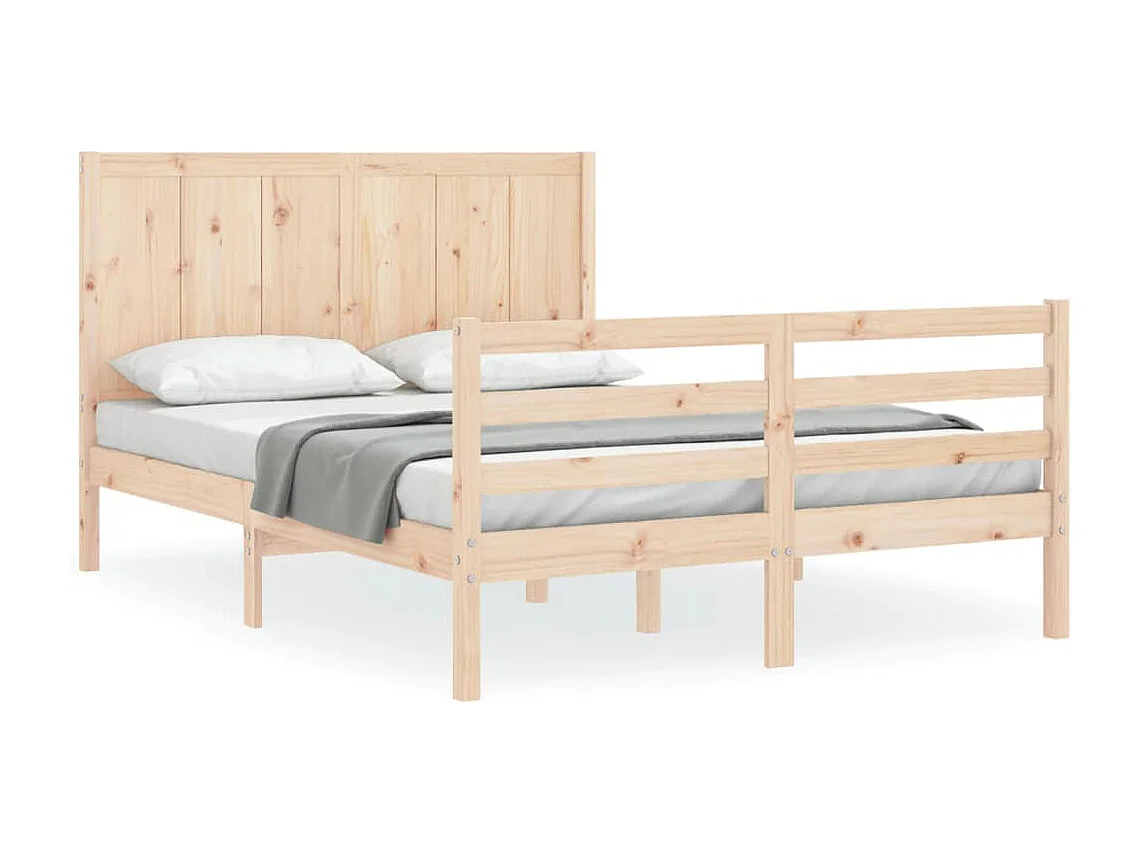 Cama -140x200 cm con cabecero madera maciza YOE17679