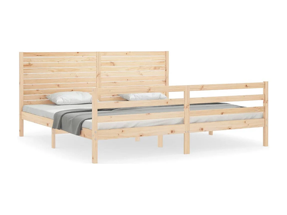 Bedframe met hoofdbord massief hout 200x200 cm NL79979