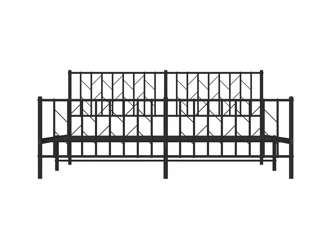 Cama com cabeceira e pés 180x200 cm metal preto PT479015