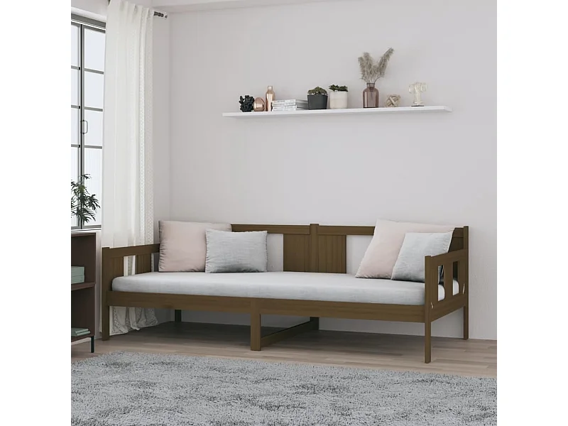 Tagesbett,Sofabett Honigbraun Massivholz Kiefer 90x190 cm -gkd84713