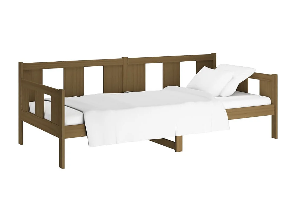 Lit-90x190 cm de jour Marron miel Bois de pin massif HOQW37486