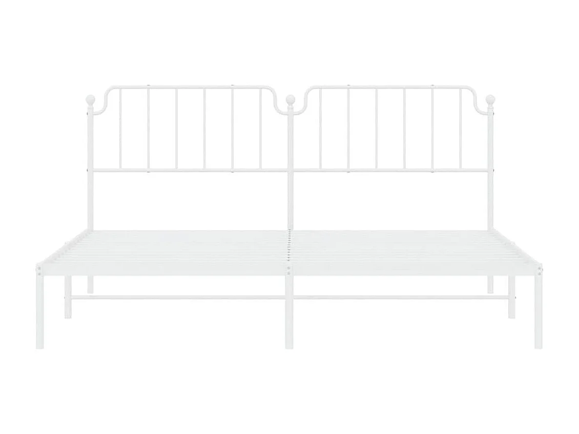 Cama com cabeceira 193x203 cm metal branco PT736203