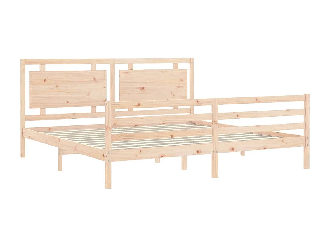 Lit-180x200 cm + tête de lit super king bois massif HOQW66629