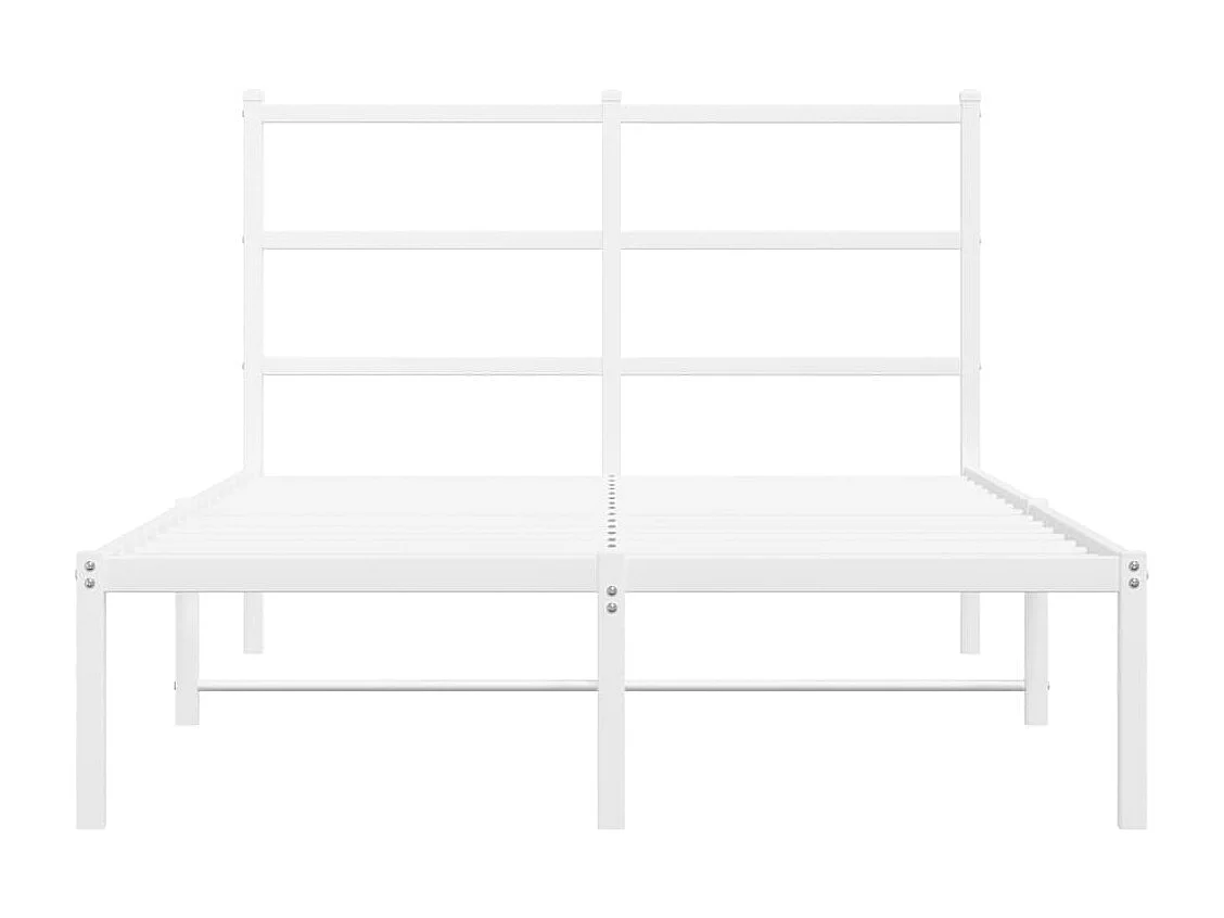 Bedframe met hoofdbord metaal wit 120x190 cm NL24901