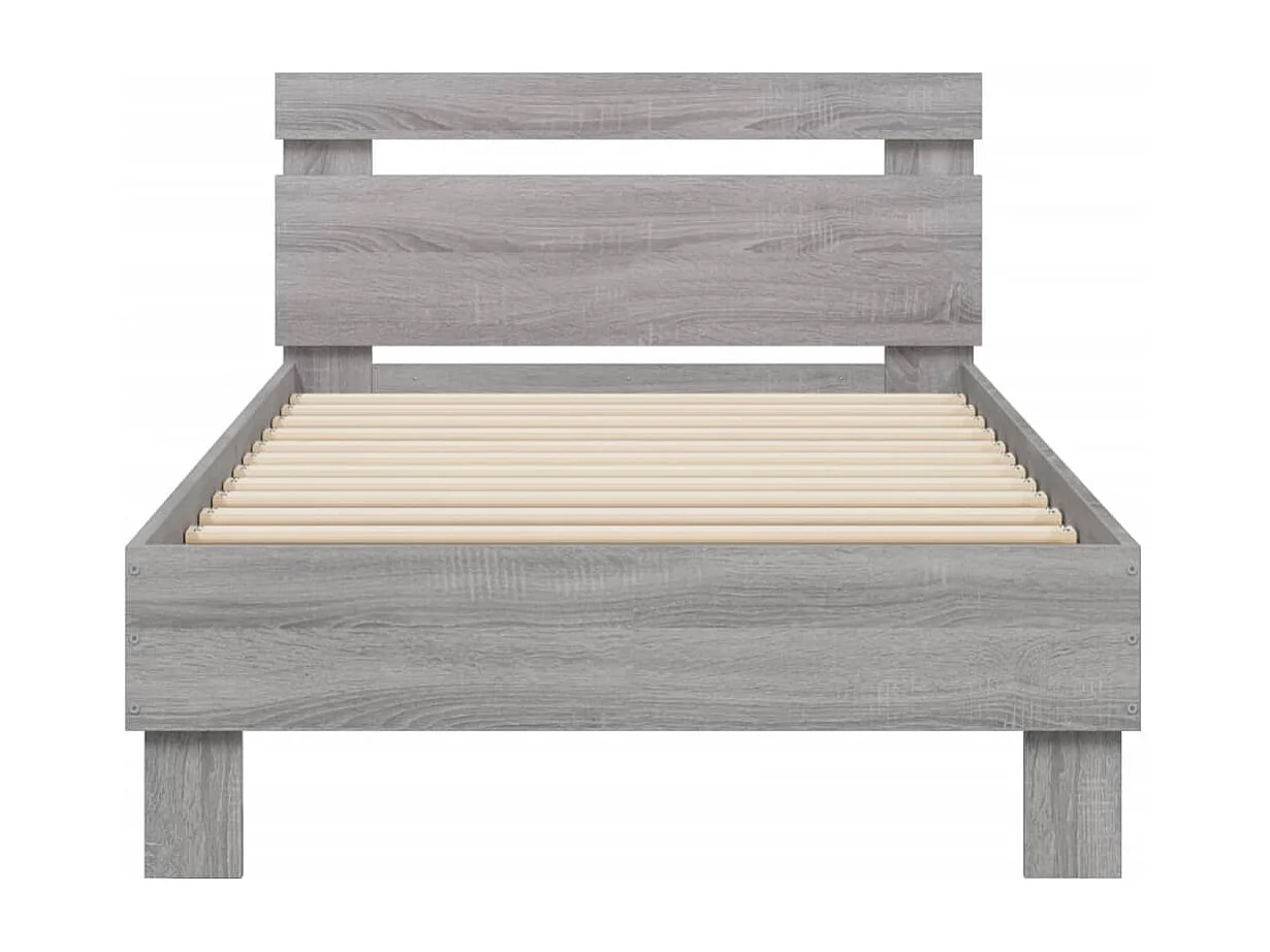 Bedframe met hoofdeinde bewerkt hout grijs sonoma 90x200 cm NL68900