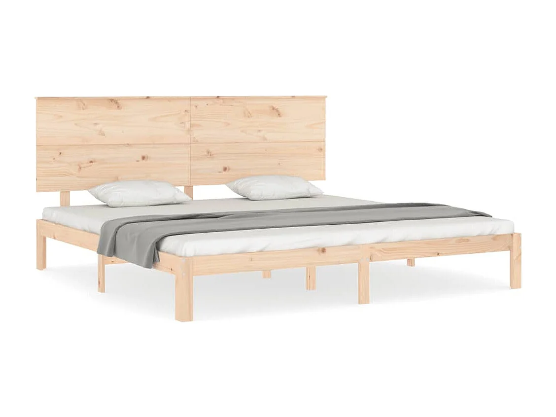 Cama com cabeceira 200x200 cm madeira maciça PT586839