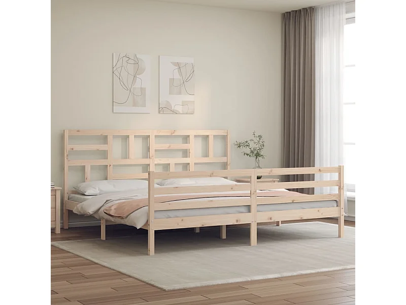 Cama -180x200 cm de matrimonio con cabecero madera maciza YOE