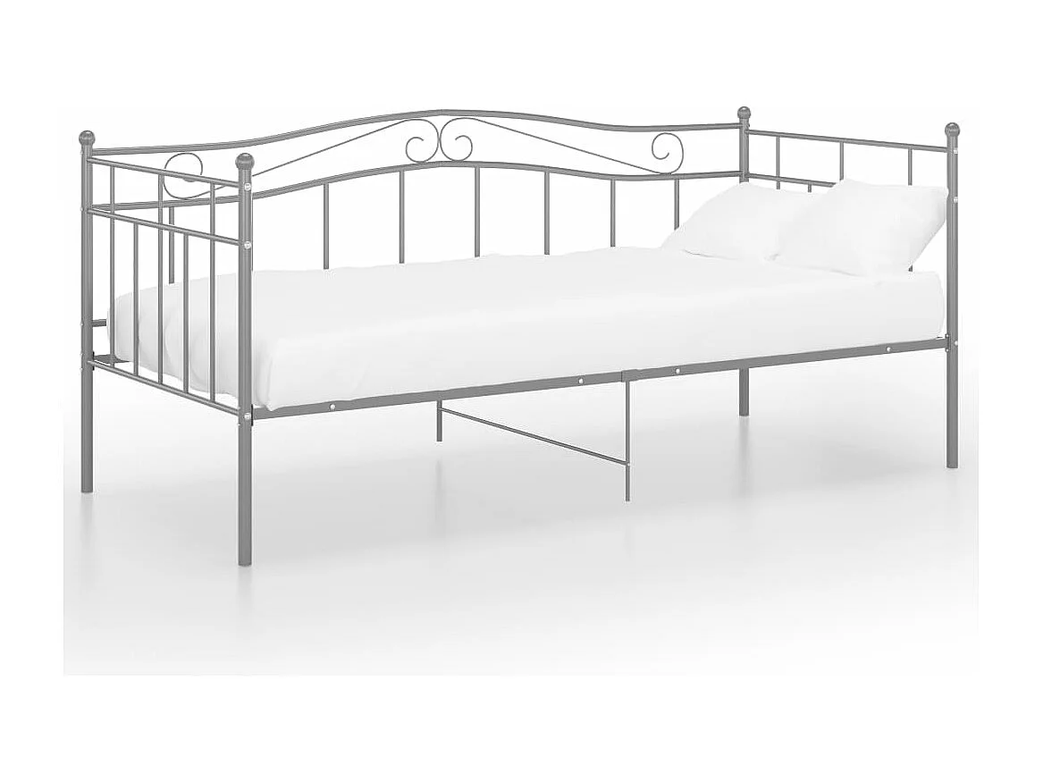 Lit-90x200 cm gris métal HOQW98720