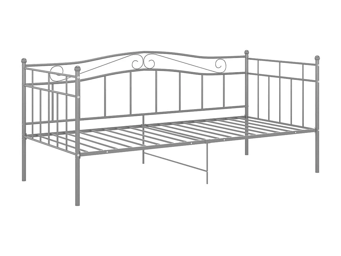 Lit-90x200 cm gris métal HOQW98720