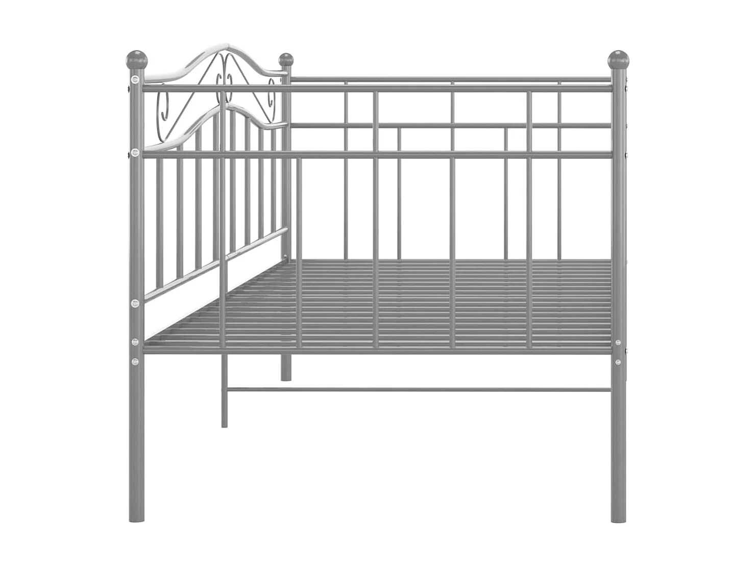 Lit-90x200 cm gris métal HOQW98720