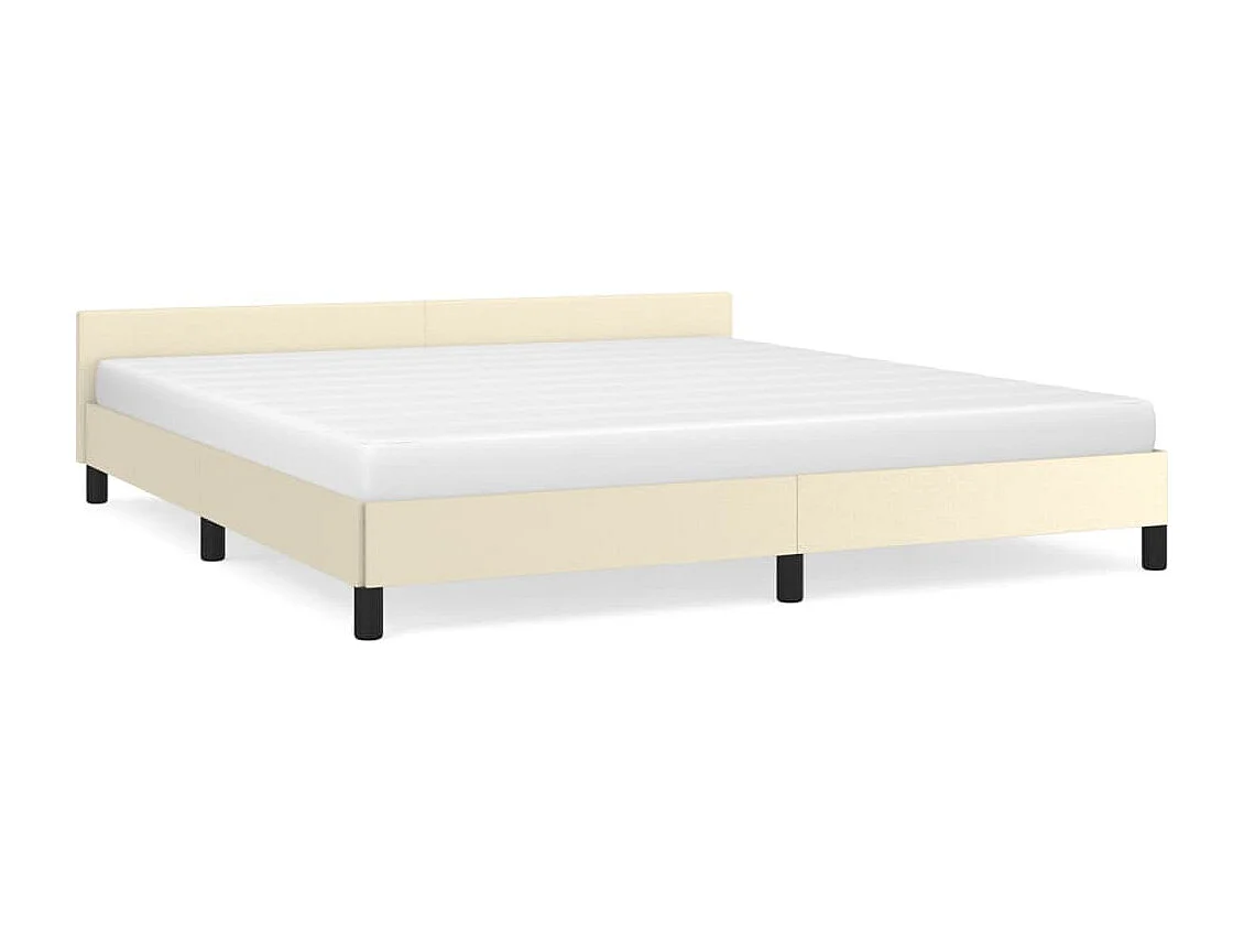 Cama c/ cabeceira couro artificial 160x200cm creme PT840060