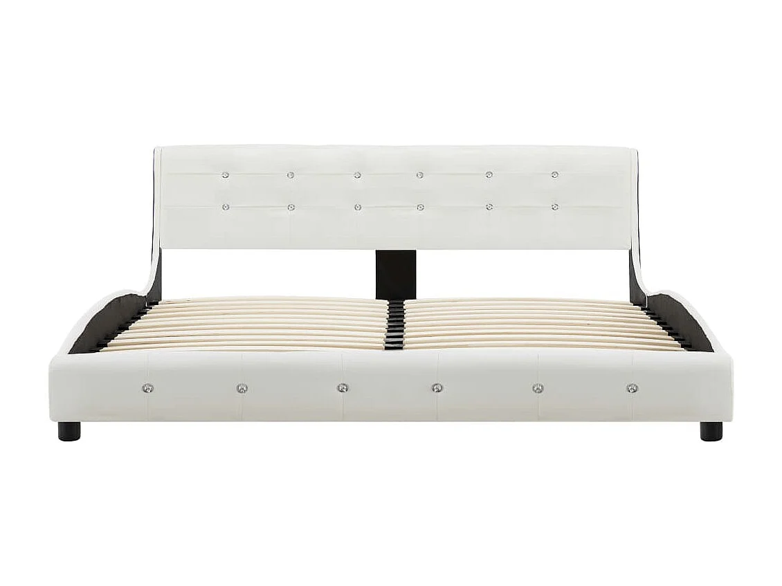 Lit-160x200 cm + matelas Blanc Similicuir HOQW39954
