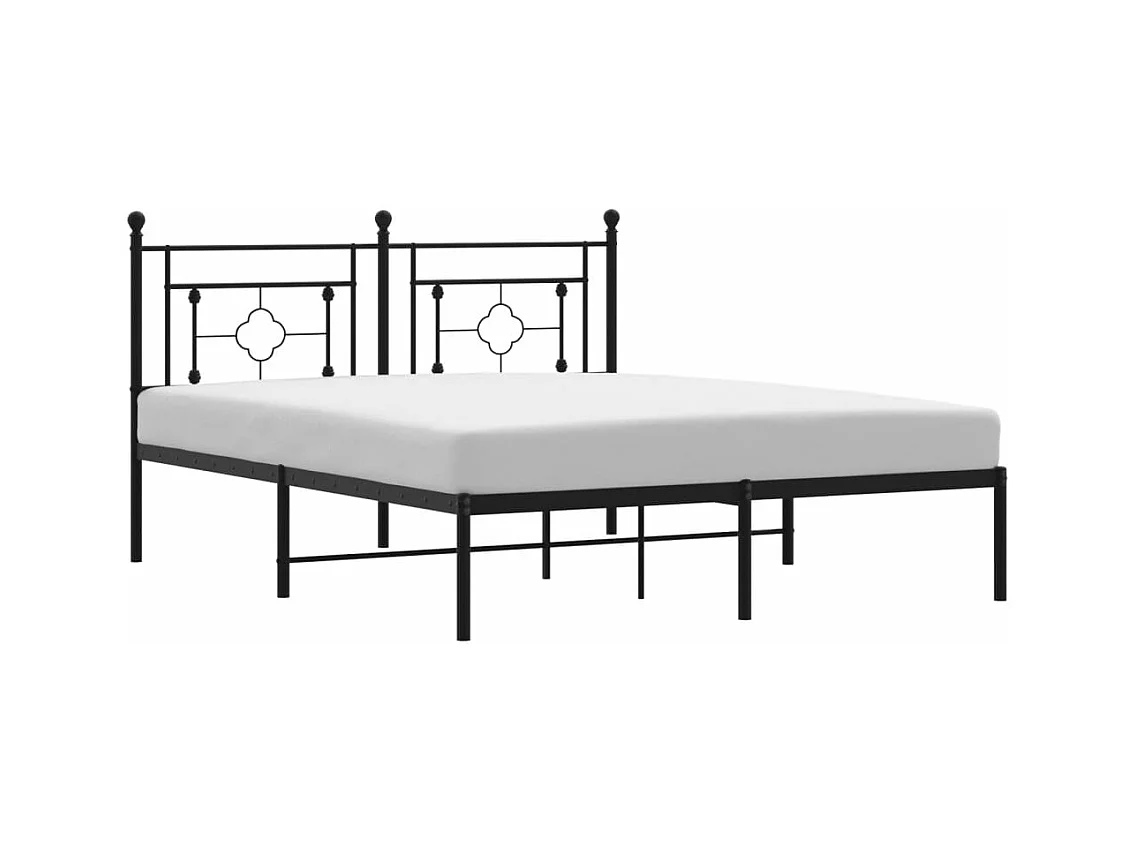 Cama com cabeceira 160x200 cm metal preto PT555379