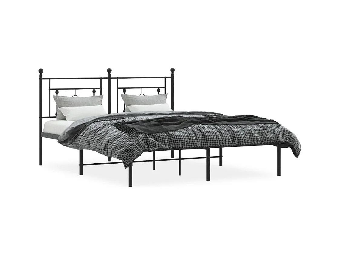 Cama com cabeceira 160x200 cm metal preto PT555379