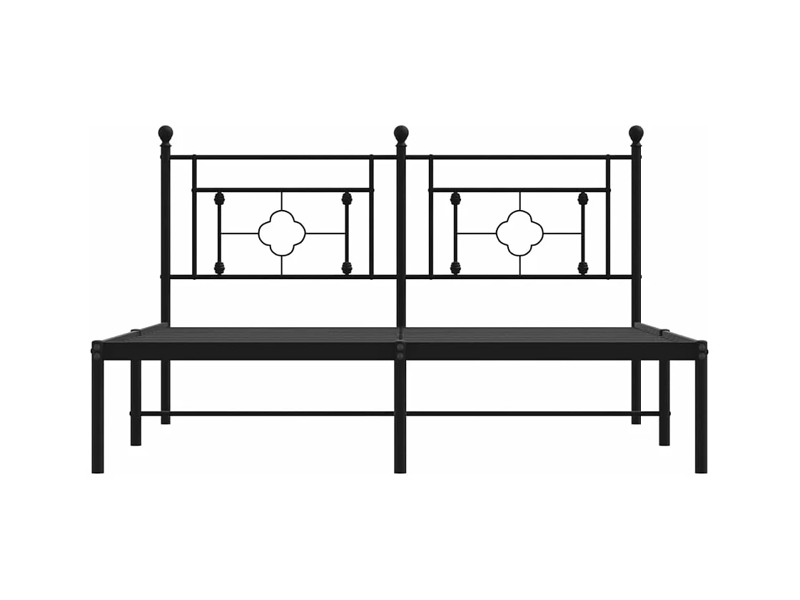 Cama com cabeceira 160x200 cm metal preto PT555379