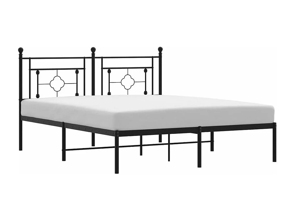 Cama com cabeceira 160x200 cm metal preto PT555379