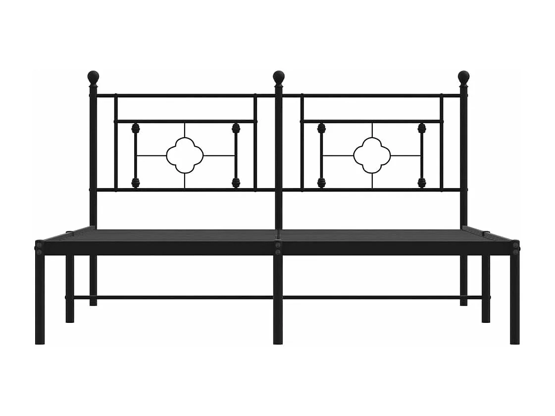 Cama com cabeceira 160x200 cm metal preto PT555379