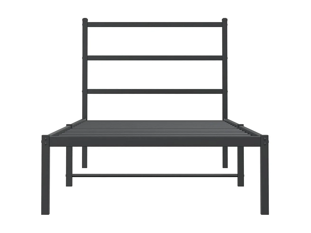 Lit-90x190 cm métal + tête de lit noir HOQW45159