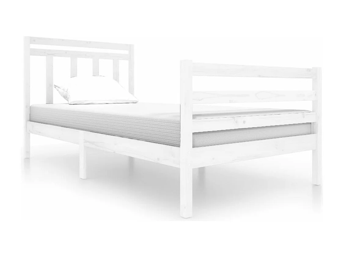 Bedframe massief hout wit 100x200 cm NL15735