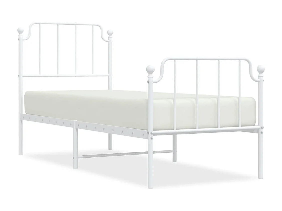 Bedframe met hoofd- en voeteneinde metaal wit 75x190 cm NL88887