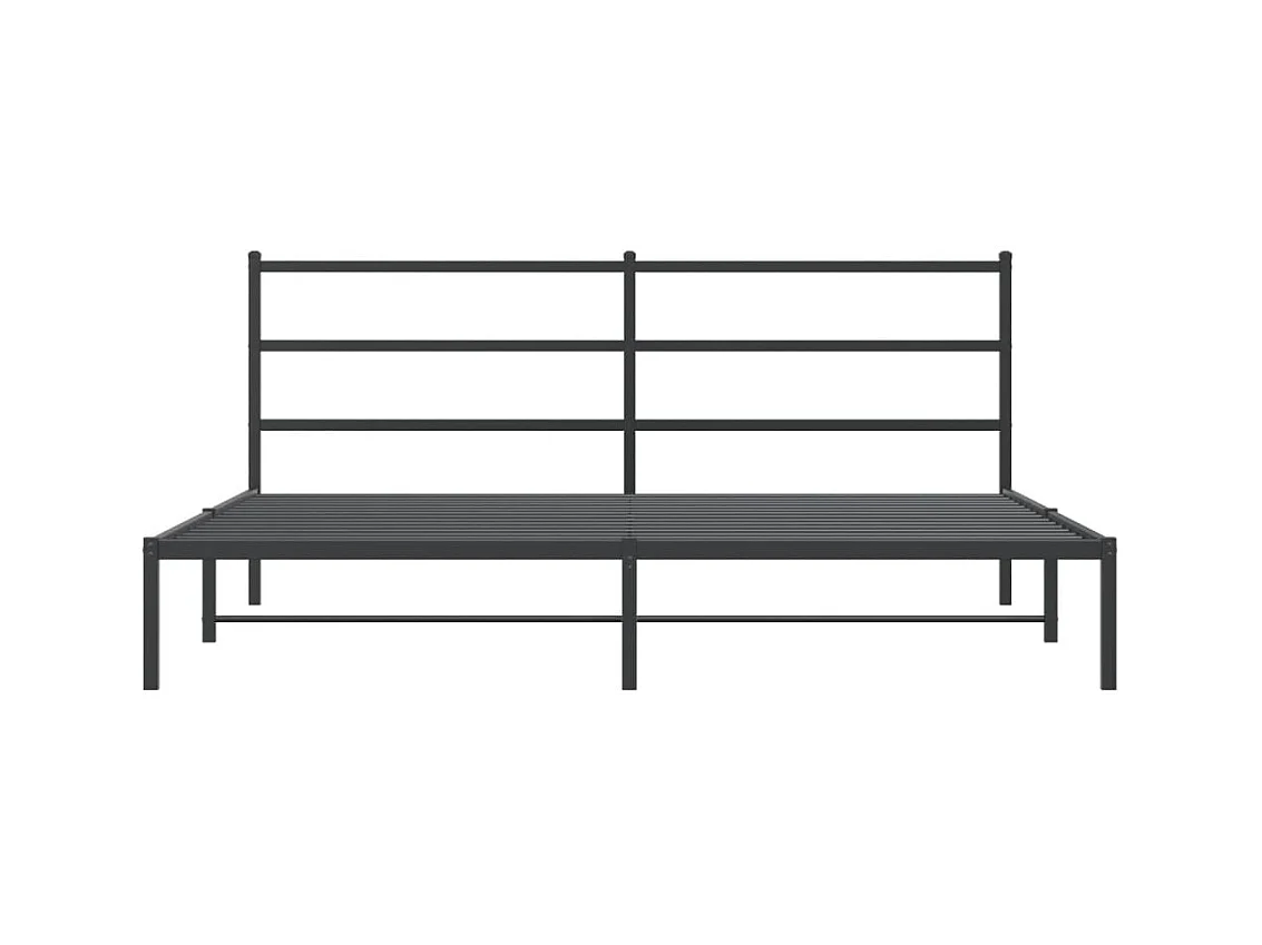 Cama em metal com cabeceira 180x200 cm preto PT993690